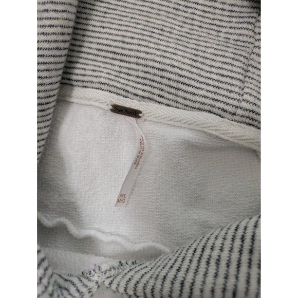 Free People Sweater Cotton White Poncho Hooded Never Say Never large sweatshirt - Picture 5 of 11